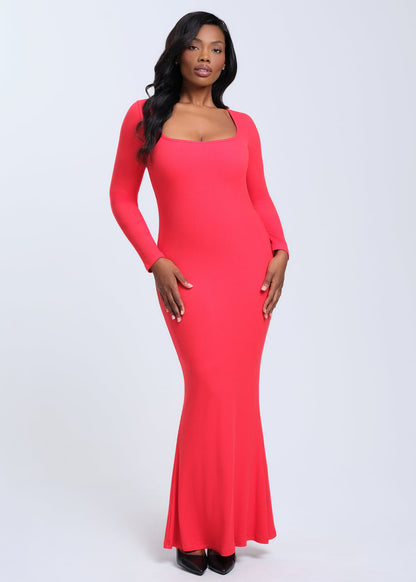 SecretSculpt Long Sleeve Midi Dress