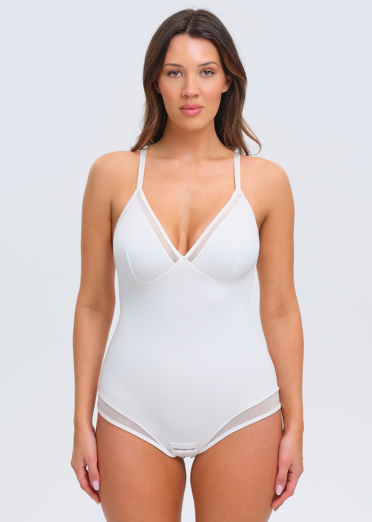 SculptingBodysuit V-Neck Mesh Brief
